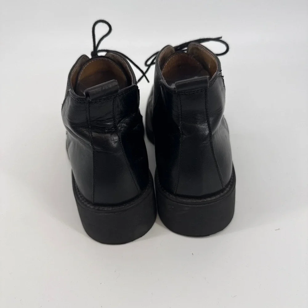 Vintage Skechers Collection Square Toe Boot 10 Black Leather Made in Italy Y2K